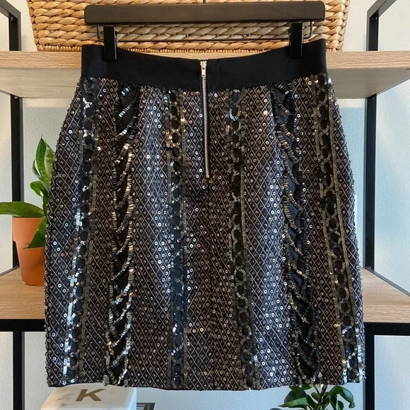 NWOT Adam Lippes Stunning Sequin Detail Quality A-line Skirt, 8 - Picture 4 of 7